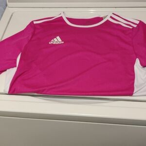 Adidas Kids Pink and White Long Sleeve Shirt